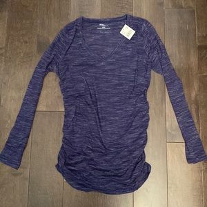 *Brand NEW* Space-Dye, Navy Blue Maternity Shirt